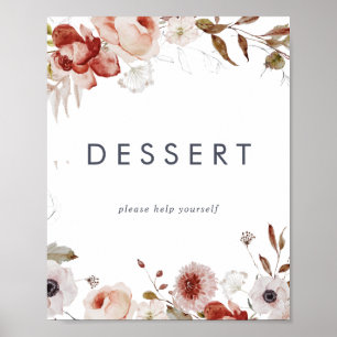 Affiche Panneau de dessert floral simple