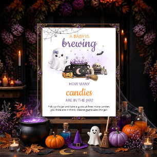 Affiche Panneau de devinette Halloween pour Baby Is Brewin