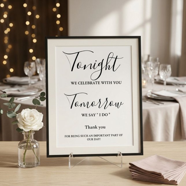 Affiche Panneau de dîner de répétition de mariage ce soir (Créateur téléchargé)