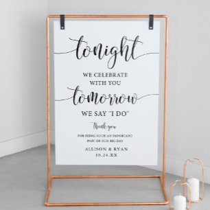 Affiche Panneau de dîner de répétition de mariage Tomorrow