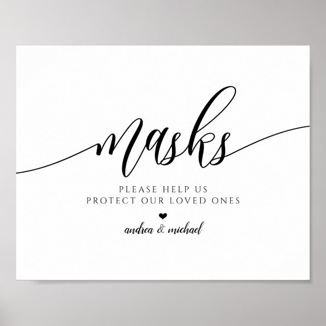 Affiche Panneau de distanciation sociale pour masques de p (Devant)