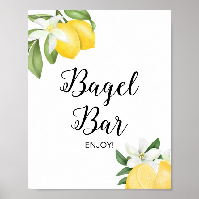 Affiche Panneau de douche Bagel Bar Citron Citrus (Devant)