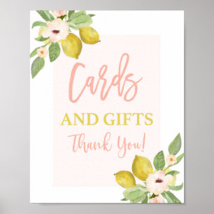 Affiche Panneau de douche citrons Cartes et cadeaux