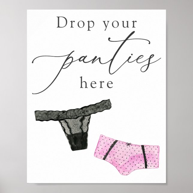 Affiche Panneau de douche pour lingerie 'Déposez vos culot (Devant)