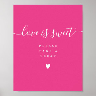 Affiche Panneau de faveur d'amour rose chaud est doux