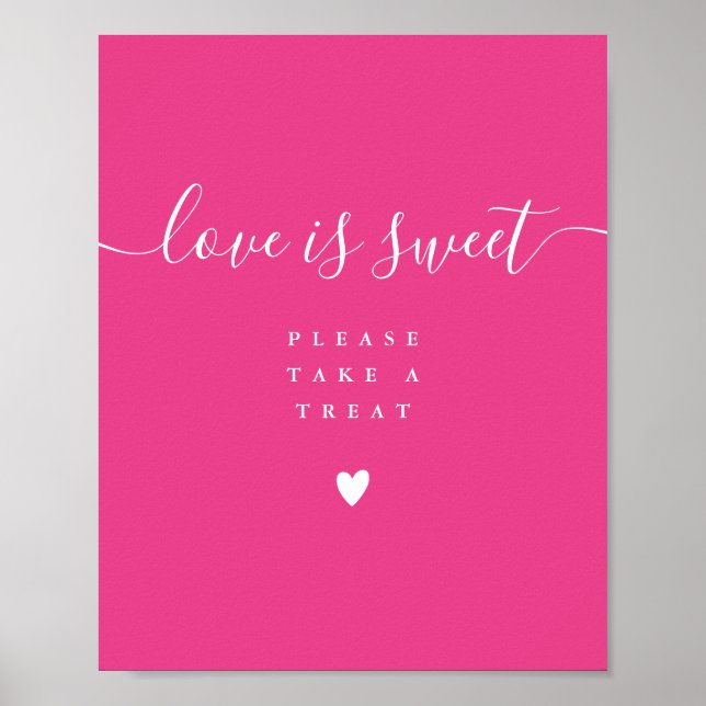 Affiche Panneau de faveur d'amour rose chaud est doux (Devant)