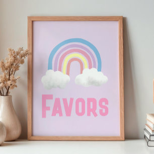 Affiche Panneau de faveur d'anniversaire de licorne magiqu