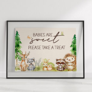 Affiche Panneau de Faveur de Baby Shower Bohème Animaux de