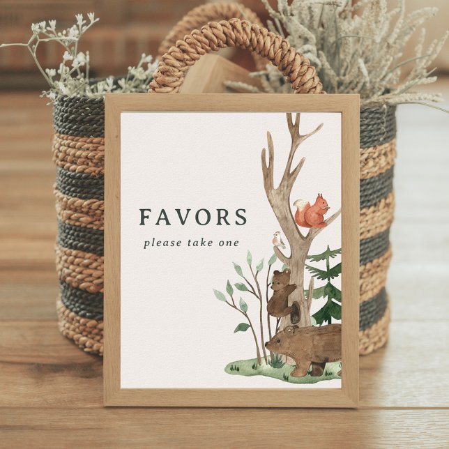 Affiche Panneau de faveur de Baby Shower Bois rustique d'H (Créateur téléchargé)