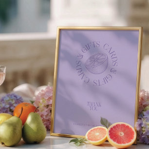 Affiche Panneau de faveur de mariage minimaliste citron vi