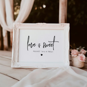 Affiche Panneau de Faveur de Mariage Simple Amour est Doux