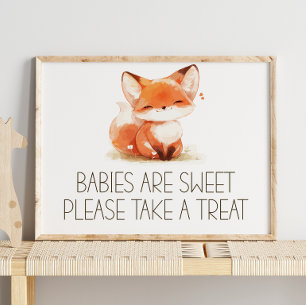 Affiche Panneau de faveur doux pour Baby Shower avec renar