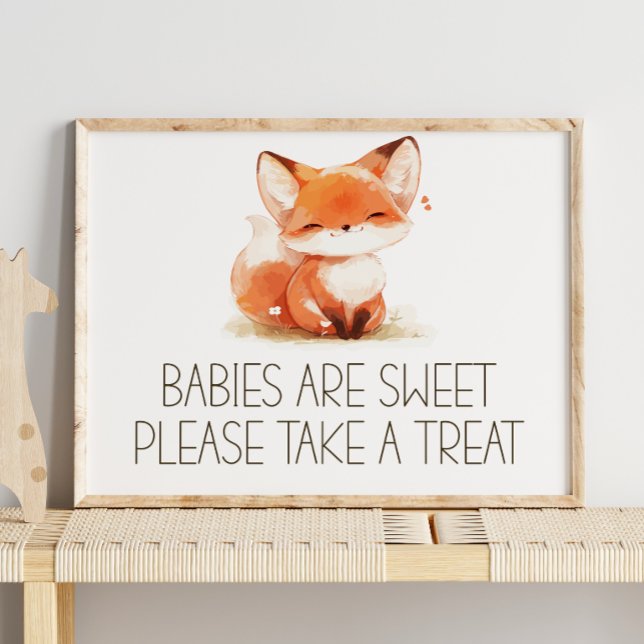 Affiche Panneau de faveur doux pour Baby Shower avec renar (Créateur téléchargé)