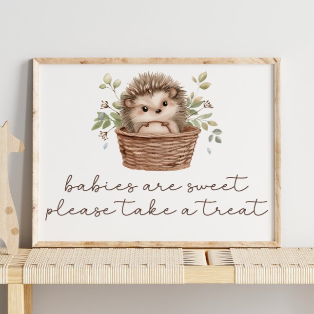 Affiche Panneau de faveur doux pour Baby Shower Hérisson M (Créateur téléchargé)