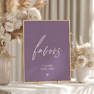 Affiche Panneau de faveur minimaliste violet poussiéreux