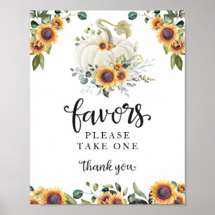 Affiche Panneau de Faveurs de Baby Shower Greenery Fall Pu
