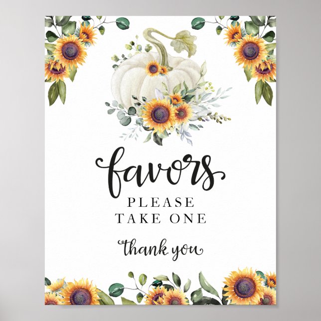 Affiche Panneau de Faveurs de Baby Shower Greenery Fall Pu (Devant)