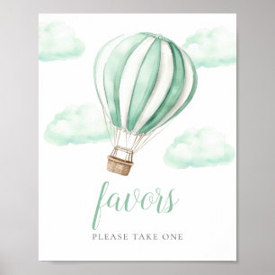 Affiche Panneau de Faveurs de Baby Shower Montgolfière Mig
