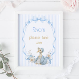 Affiche Panneau de faveurs de fille bleue Silly Goose Vint