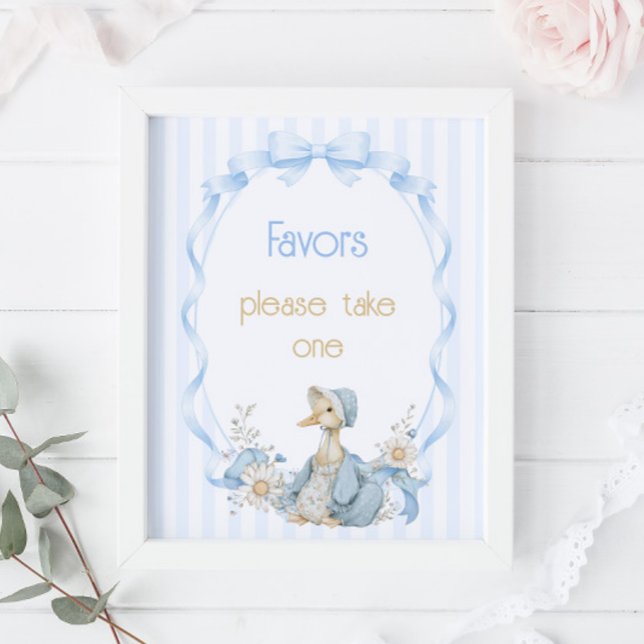 Affiche Panneau de faveurs de fille bleue Silly Goose Vint (Créateur téléchargé)