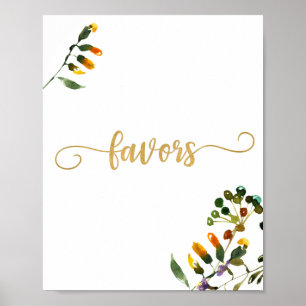 Affiche Panneau de faveurs de fleurs sauvages