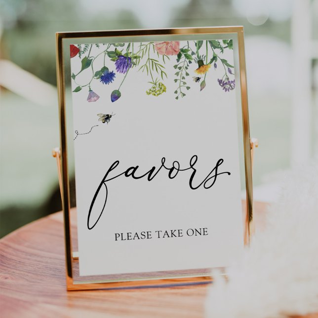 Affiche Panneau de faveurs de fleurs sauvages et d'abeille (Créateur téléchargé)