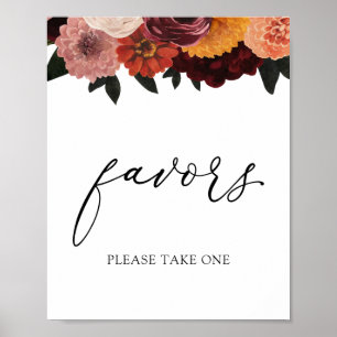 Affiche Panneau de faveurs de florales de Bourgogne d'auto