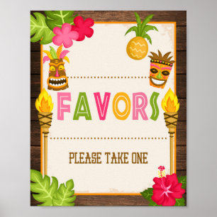Affiche Panneau de faveurs de Luau