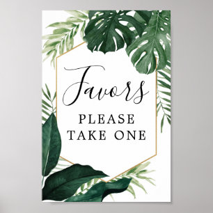 Affiche Panneau de faveurs de Monstera tropicale