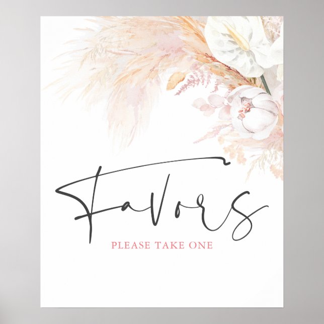 Affiche Panneau de Faveurs Florales d'Herbe des Pampas (Devant)