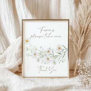 Affiche Panneau de Faveurs Florales Pétales de Daisy pour