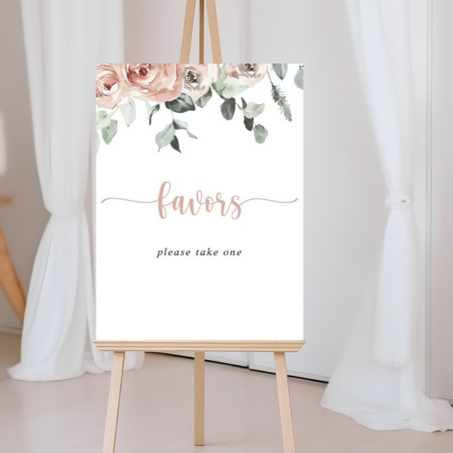 Affiche Panneau de Faveurs Florales Rose Poussiéreuse Clas (Créateur téléchargé)