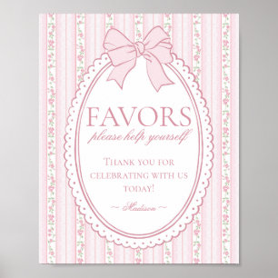 Affiche Panneau de faveurs floraux fantaisie vintage rose
