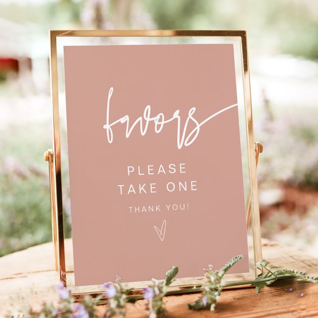 Affiche Panneau de faveurs rose blush boho moderne MARLO (Créateur téléchargé)