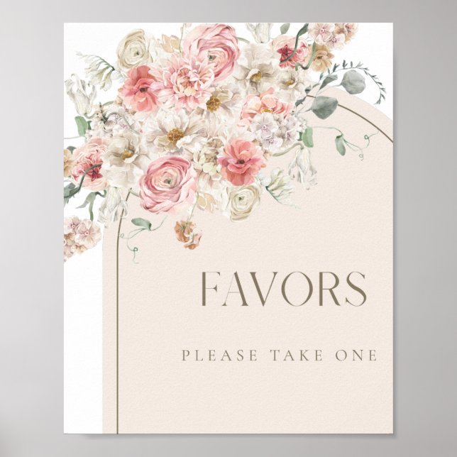 Affiche Panneau de Favors de l'Arche Florale Rose (Devant)