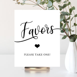 Affiche Panneau de FAVORS de mariage élégant simple