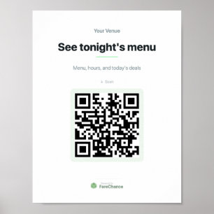 Affiche Panneau de fenêtre de code QR pour les restaurants