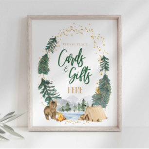 Affiche Panneau de fête Cartes et Cadeaux