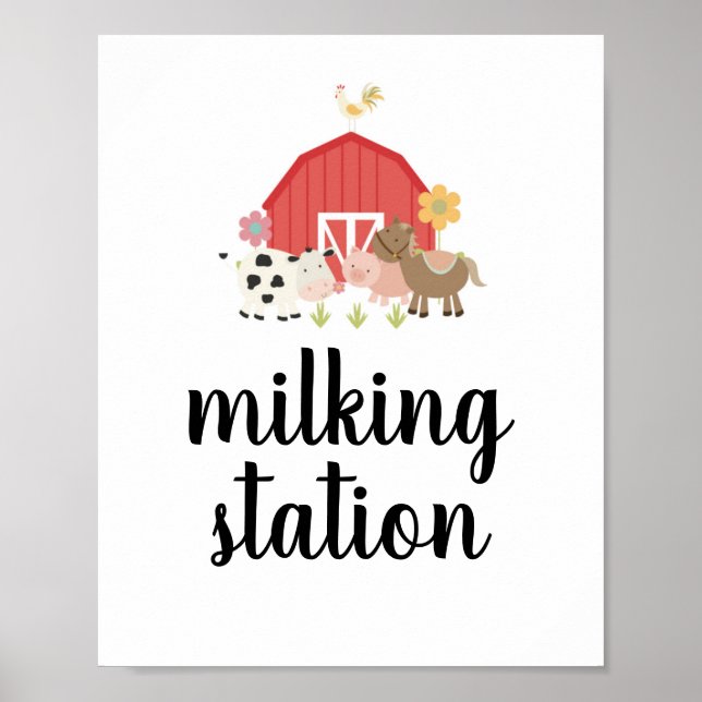 Affiche Panneau de fête d'anniversaire à la ferme Panneau  (Devant)