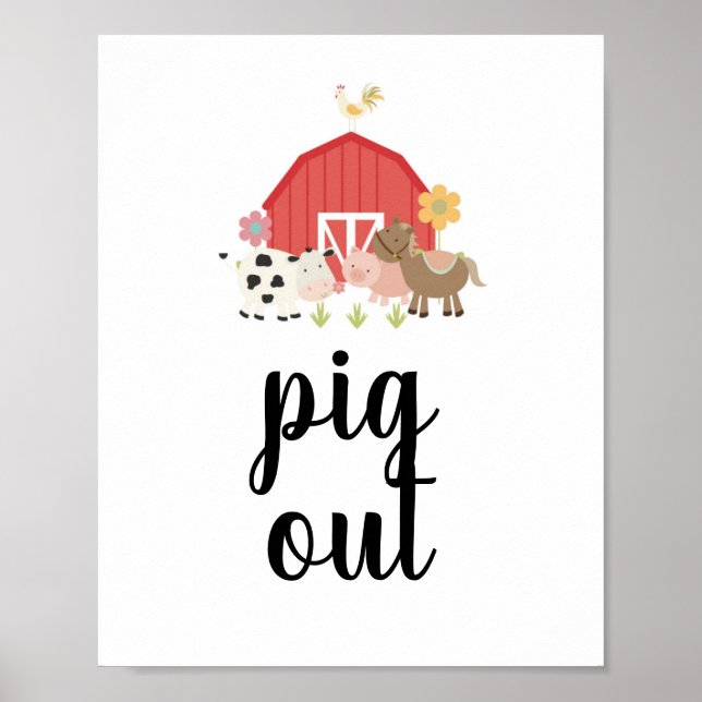 Affiche Panneau de fête d'anniversaire à la ferme Panneaux (Devant)