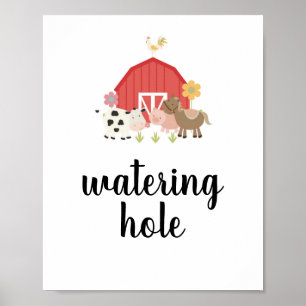 Affiche Panneau de fête d'anniversaire à la ferme trou d'e