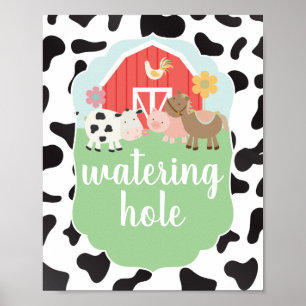 Affiche Panneau de fête d'anniversaire à la ferme trou d'e