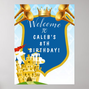 Affiche Panneau de fête d'anniversaire Château Prince Roya