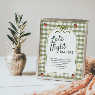 Affiche Panneau de Fête de Bébé pour Couches de Nuit de Bé
