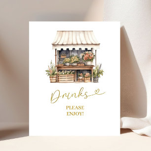 Affiche Panneau de fête de boissons Elle est hors du march