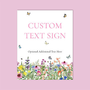 Affiche Panneau de Fête de Fiançailles aux Fleurs Sauvages