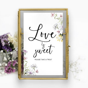 Affiche Panneau de Fête de Fiançailles Fleur Sauvage Amour