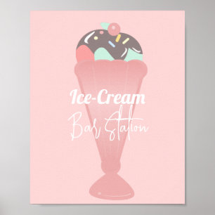 Affiche Panneau de fête de glace Sundae