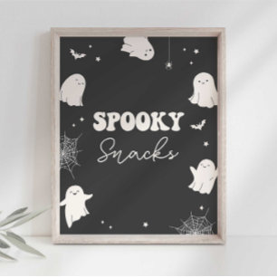 Affiche Panneau de fête de Halloween pour snacks effrayant