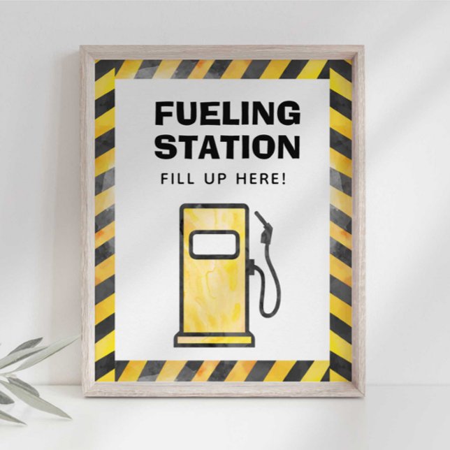 Affiche Panneau de fête de la station d'essence de camion  (Créateur téléchargé)